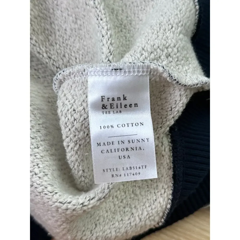 NWOT Frank & Eileen Ribbed Knit Pullover Sweatshirt Navy White Stripe Medium - Picture 7 of 8